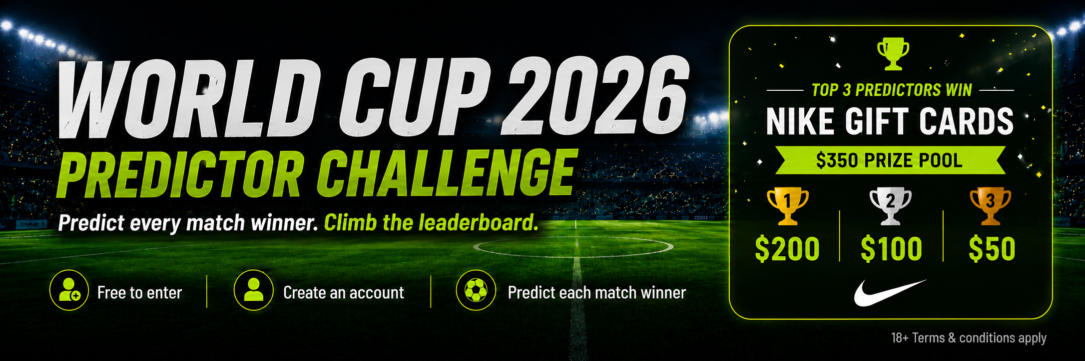 OddsCalendar World Cup 2026 Predictor Challenge banner
